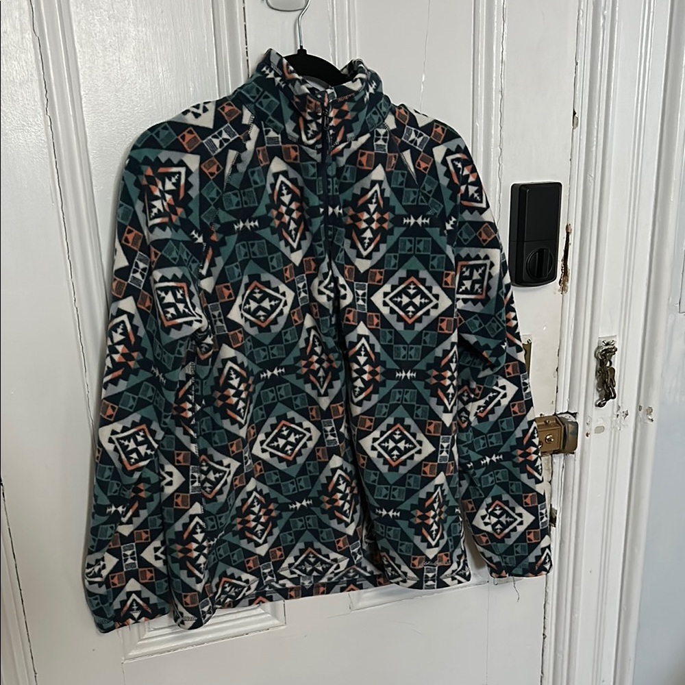 Eddie Bauer Geometric 3/4 Fleece Sweater